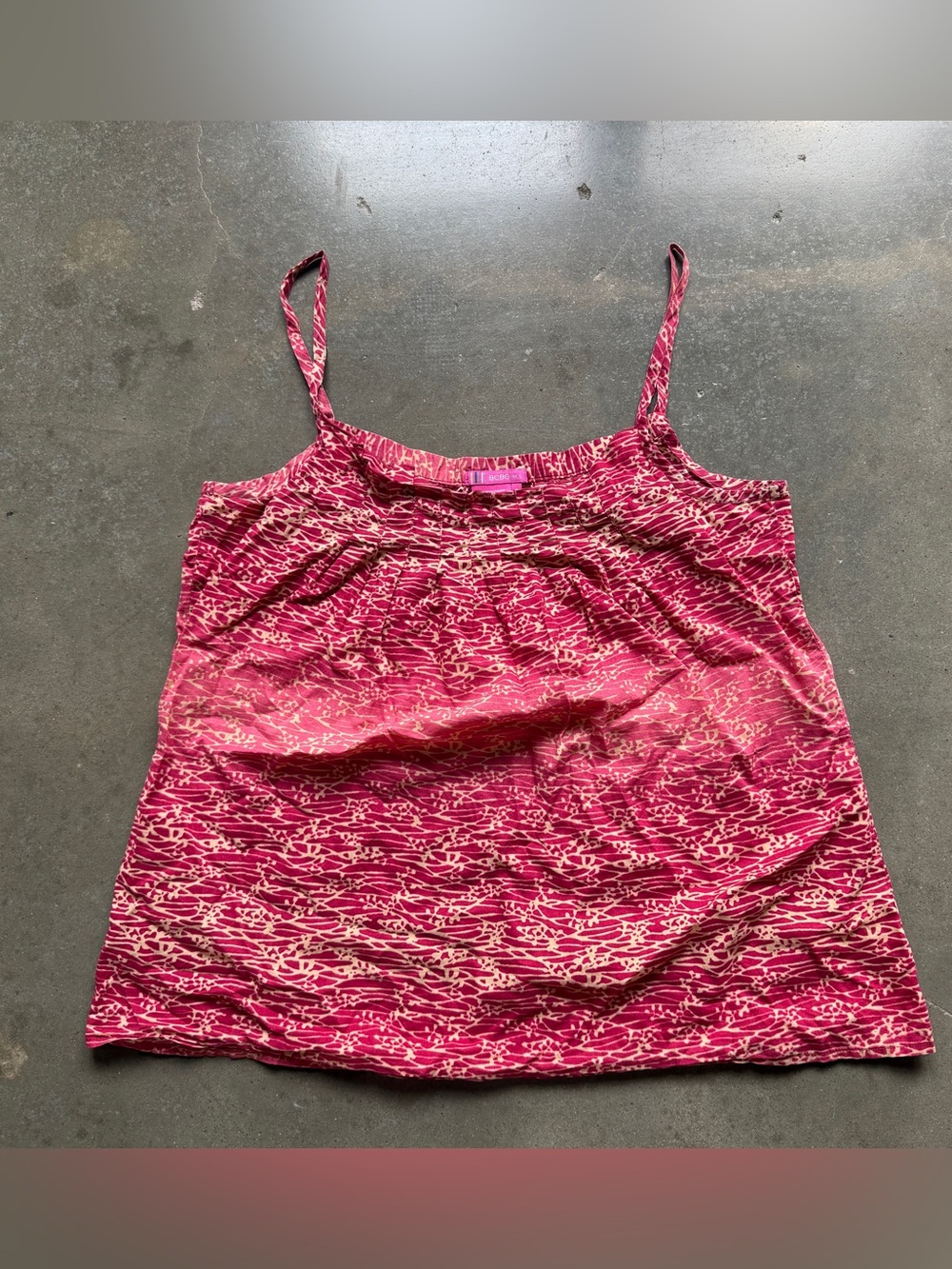 Y2K BCBGirls Pink Red Ombre Printed Spaghetti Strap Cami S summer lightweight